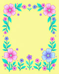 Whimsical Pink Blue Floral Garland Rug
