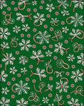 Green Red White Snowflake Garland Rug