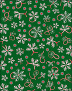 Green Red White Snowflake Garland Rug