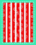 Red White Striped Swirl Motif Rug