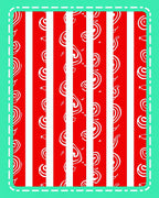 Red White Striped Swirl Motif Rug