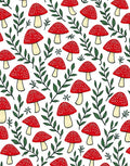 Red Spotted Mushroom Leaf Garden Rug
