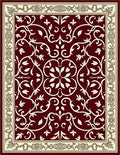 Crimson Cream Ornate Floral Vine Rug