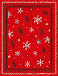 Crimson Snowflake Pinecone Winter Rug