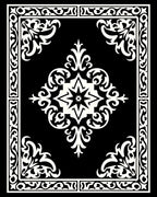Black and White Ornate Star Medallion Rug