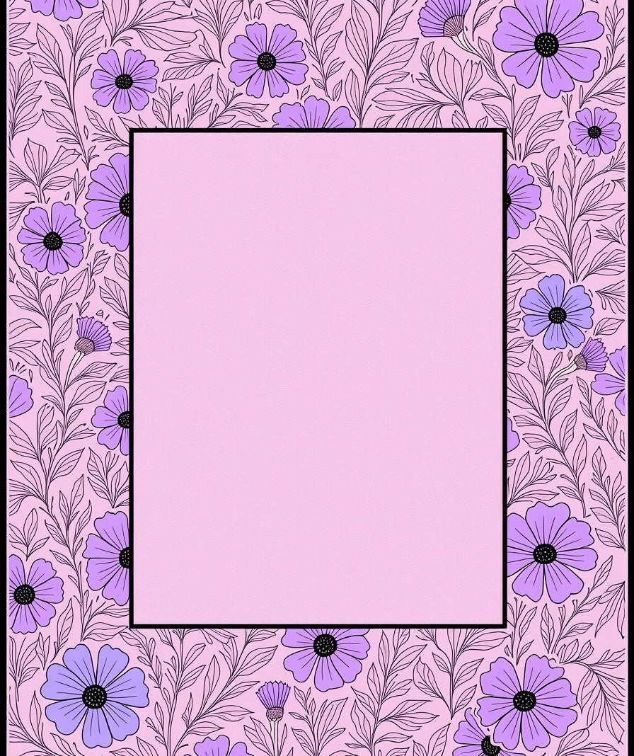 Lavender Floral Vine Meadow Rug