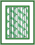 Emerald Green Striped Geometric Rug