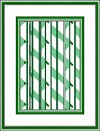 Emerald Green Striped Geometric Rug