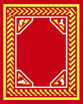 Bold Red Yellow Chevron Border Rug