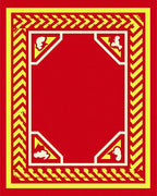 Bold Red Yellow Chevron Border Rug