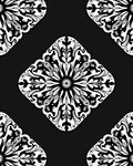 Black White Floral Mandala Rug