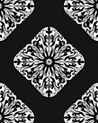 Black White Floral Mandala Rug