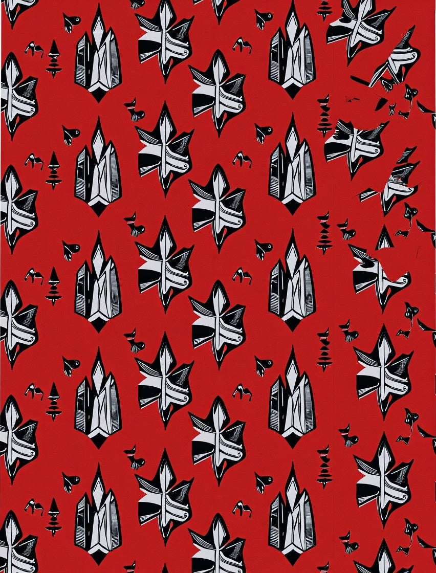 Crimson Crystal Star Abstract Rug