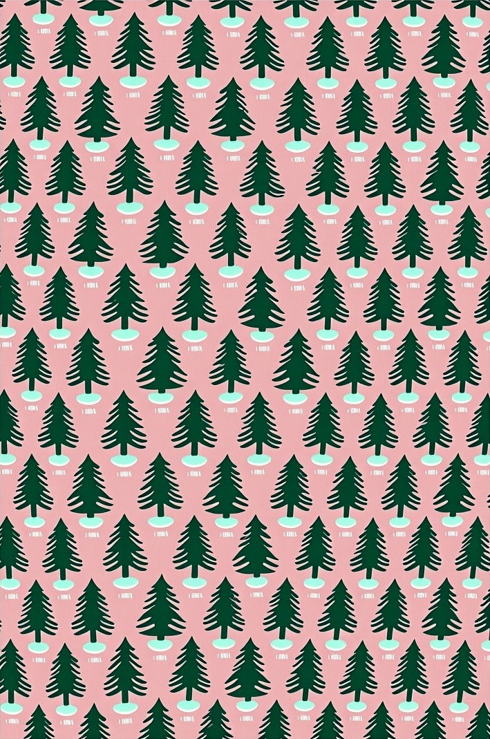 Pink Forest Pine Tree Repeat Rug