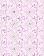 Soft Pink Floral Line Art Rug