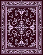 Ornate Floral Medallion Plum Rug