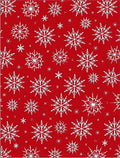 Vibrant Red Snowflake Collage Rug