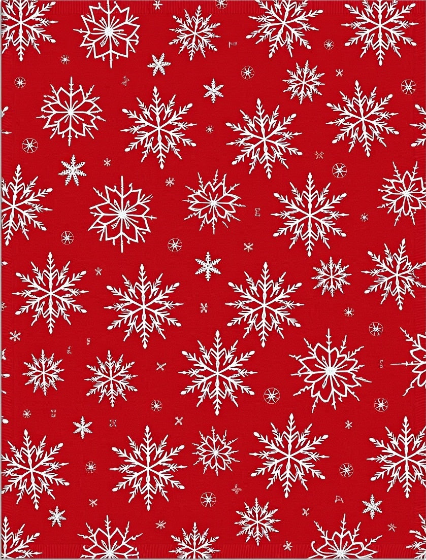 Vibrant Red Snowflake Collage Rug