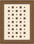 Cream and Gold Ornate Geometric Rug