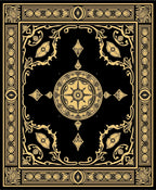 Golden Black Ornate Medallion Rug