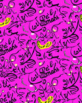 Bold Pink Graffiti Scribble Art Rug
