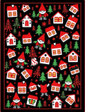 Charming Gnome Village Red White Houses Rug