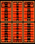 Orange Black Football Field Panels Rug