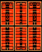 Orange Black Football Field Panels Rug