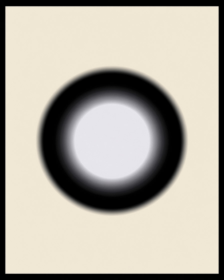 Minimalist Black White Gradient Circle Rug
