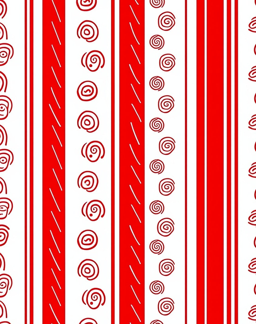 Crimson White Swirl Stripe Rug