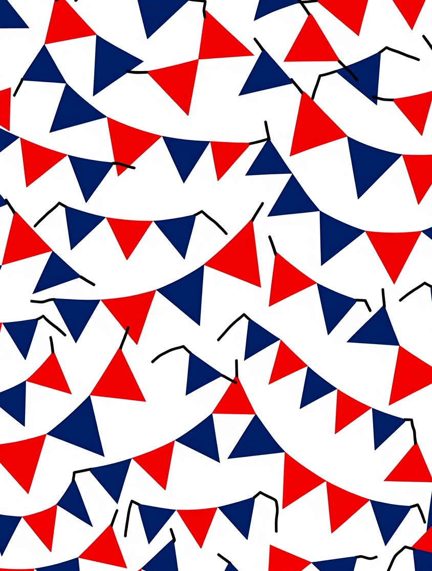 Red Blue Bunting Garland Rug