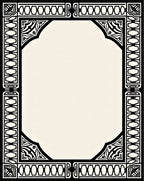 Black White Deco Border medallion Rug