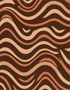 Earthy Brown Wavy Stripe Rug