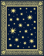 Navy Yellow Celestial Star Border Rug