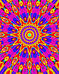 Vibrant Psychedelic Sunburst Medallion Rug