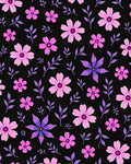 Pink Purple Floral Branches Dark Background Rug