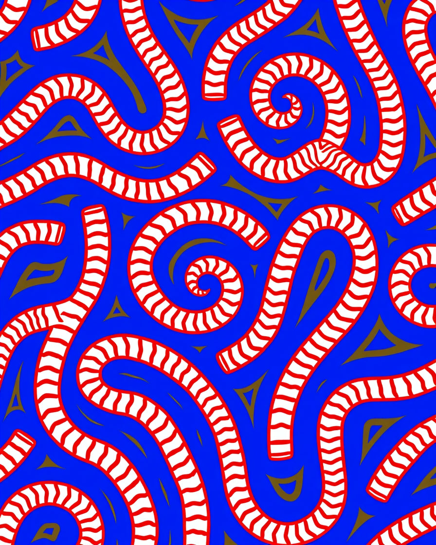 Bold Blue Candy Cane Swirl Rug