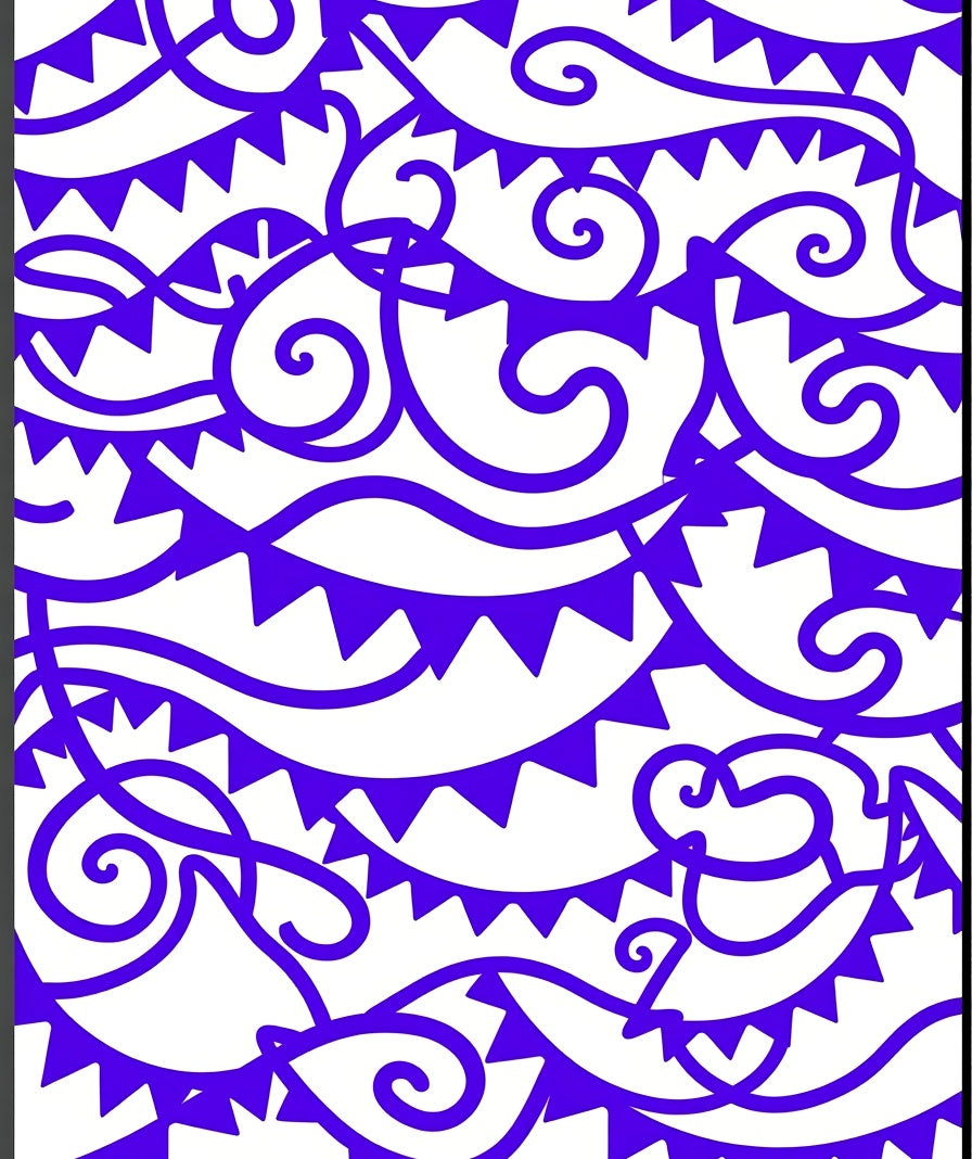 Vibrant Purple Bunting Swirl Rug