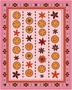 Pink Pastel Orange Spice Roundels Rug