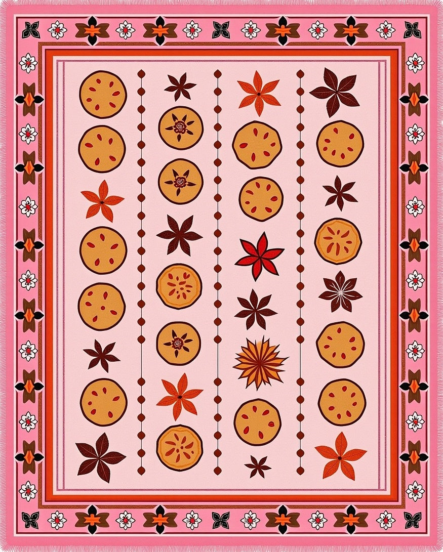 Pink Pastel Orange Spice Roundels Rug