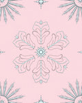 Pale Pink Snowflake Floral Medallion Rug