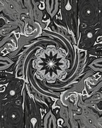 Monochromatic Swirl Floral Embrace Rug