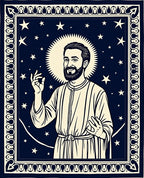 Navy Starry Night Saint Portrait Rug