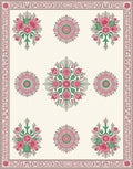 Pink Floral Bouquet and Rosette Arrangement Rug