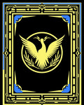 Golden Swan Blue Accented Rectangular Frame Rug