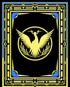 Golden Swan Blue Accented Rectangular Frame Rug