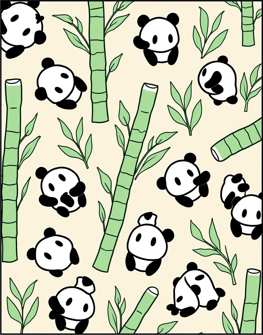 Playful Panda Bamboo Grove Rug
