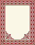 Crimson Decorative Bordered Rectangular Rug