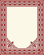 Crimson Decorative Bordered Rectangular Rug