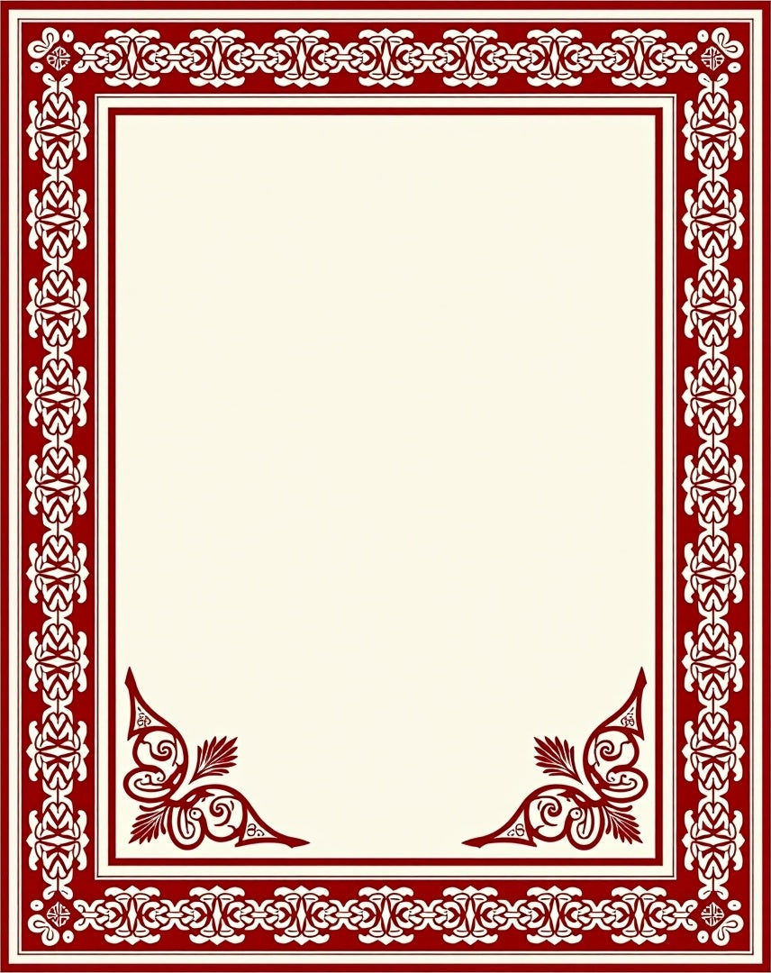 Crimson Decorative Bordered Rectangular Rug